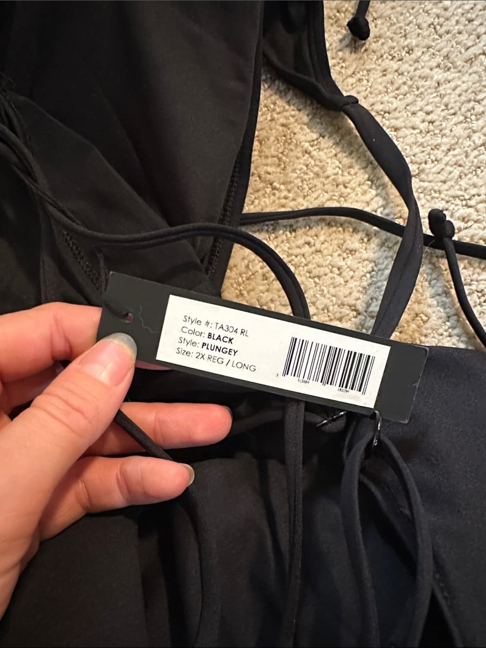 NWT TA3 Plungey one piece swimsuit black 2x regular - Thumbnail 3