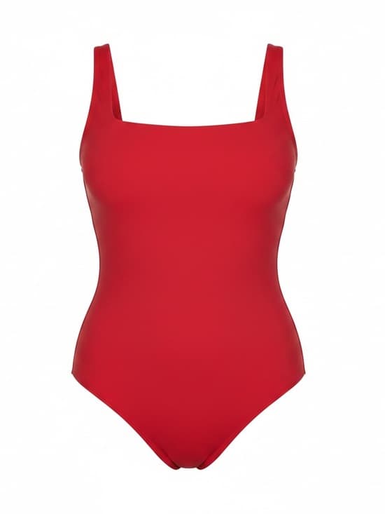 NWOT TA3 Squarey one piece swimsuit red large short - Thumbnail 5