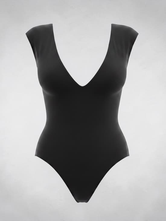 NWOT TA3 Plungey Muscle one piece swimsuit black large extra long - Thumbnail 5