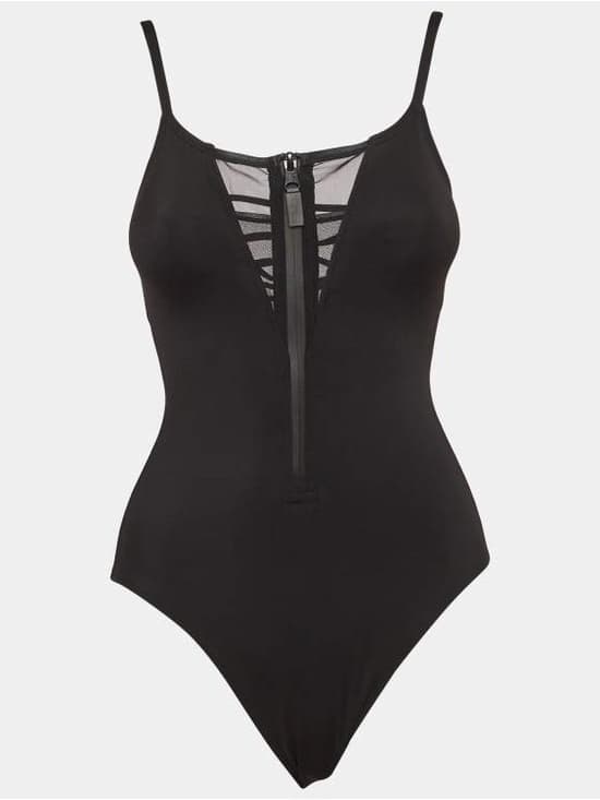 NWT TA3 Hi Cut Zippy one piece swimsuit black large - Thumbnail 5