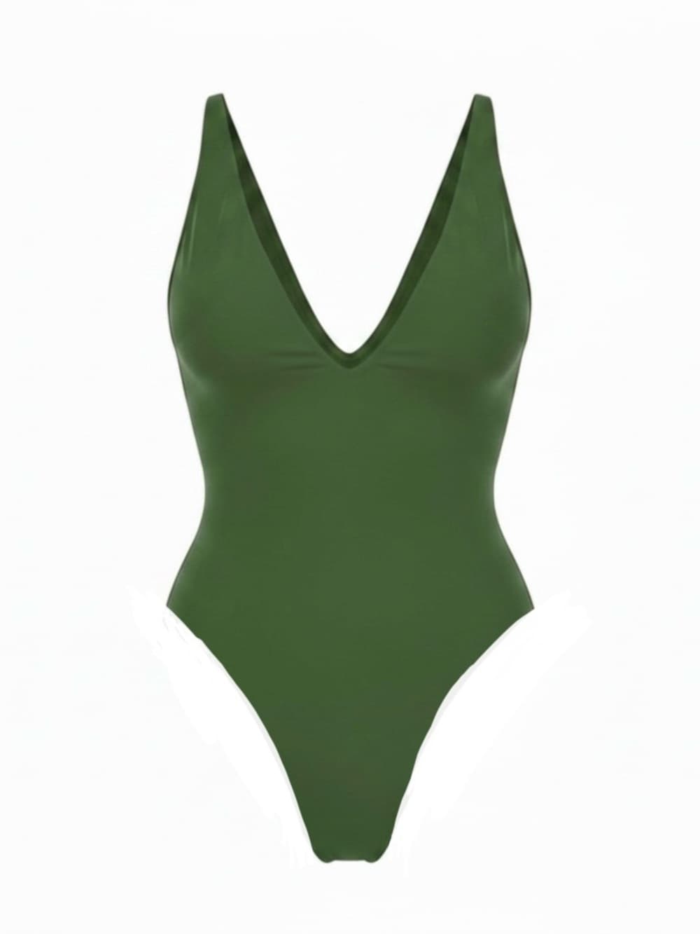 NWT TA3 Hi Cut Plungey one piece swimsuit Army Green extra small regular - Thumbnail 4