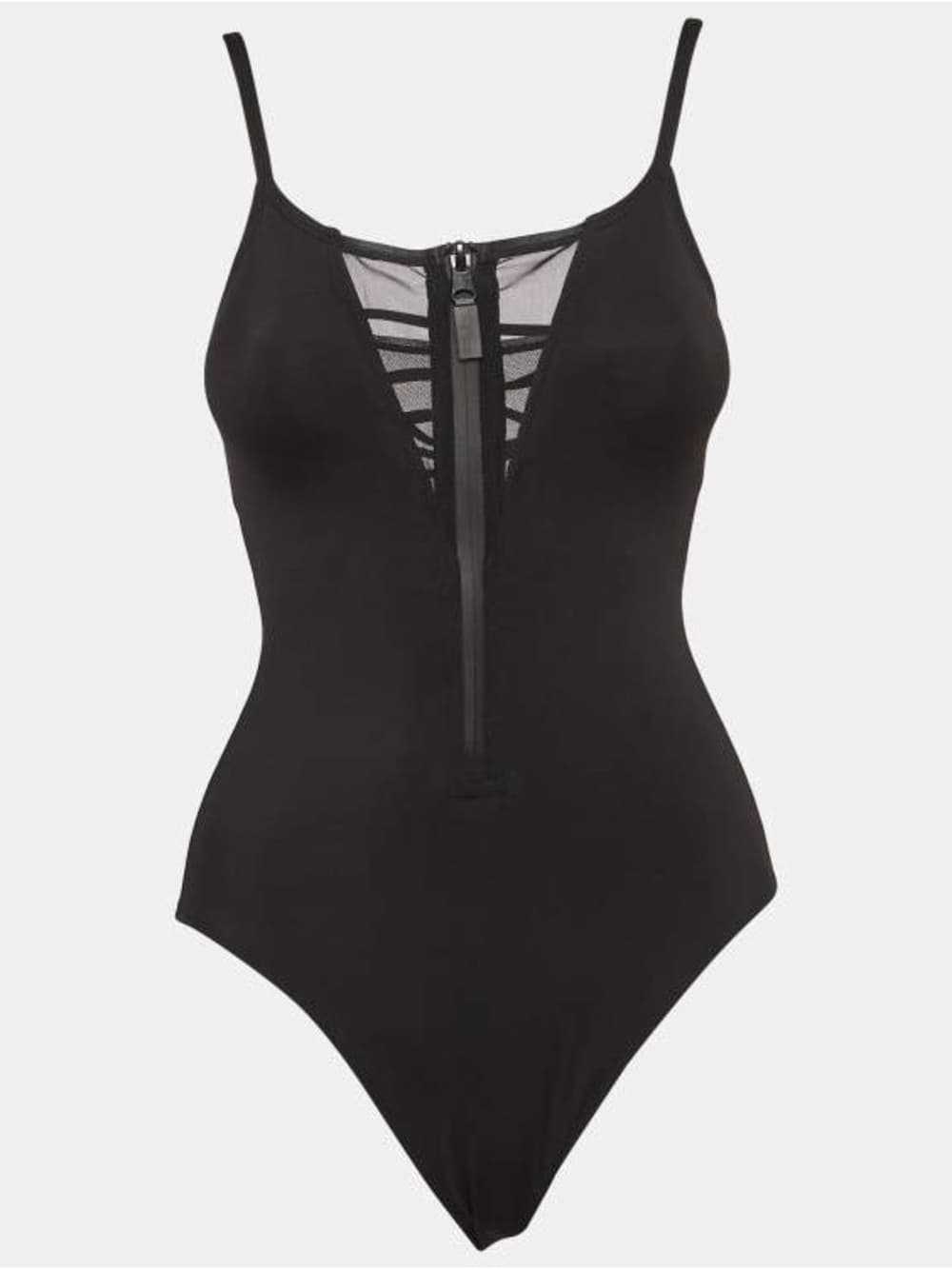 NWT TA3 Hi Cut Zippy one piece swimsuit black large - Thumbnail 4