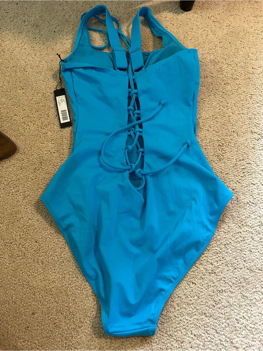 NWT TA3 Squarey one piece swimsuit Aqua large regular - Thumbnail 2