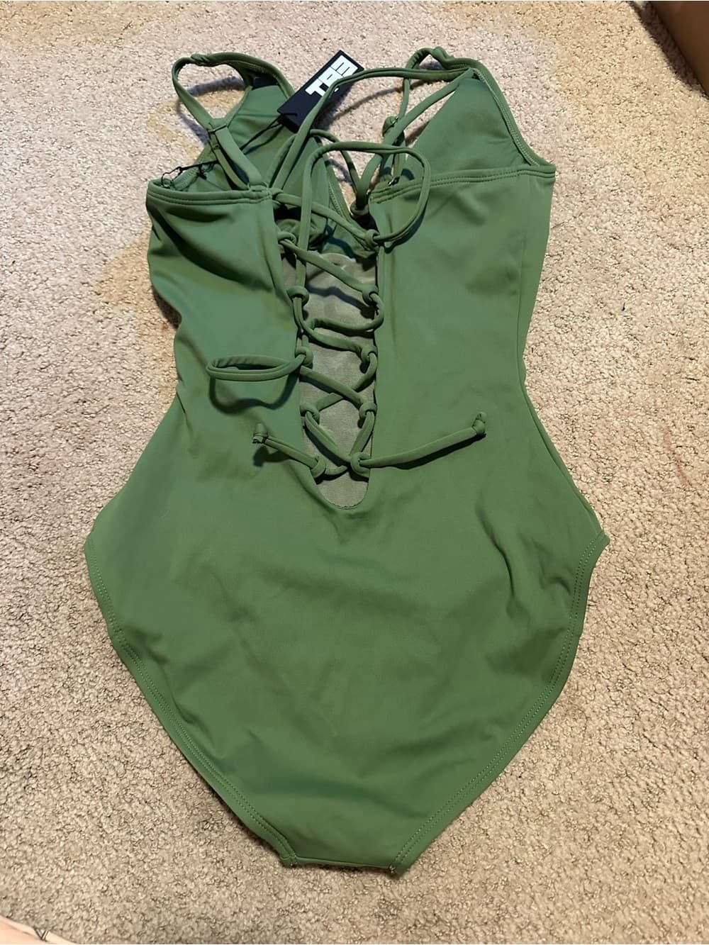 NWT TA3 Plungey one piece swimsuit army green 3x regular - Thumbnail 2
