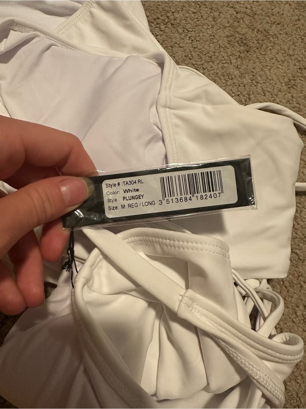 NWT TA3 Plungey one piece swimsuit white medium short - Thumbnail 3