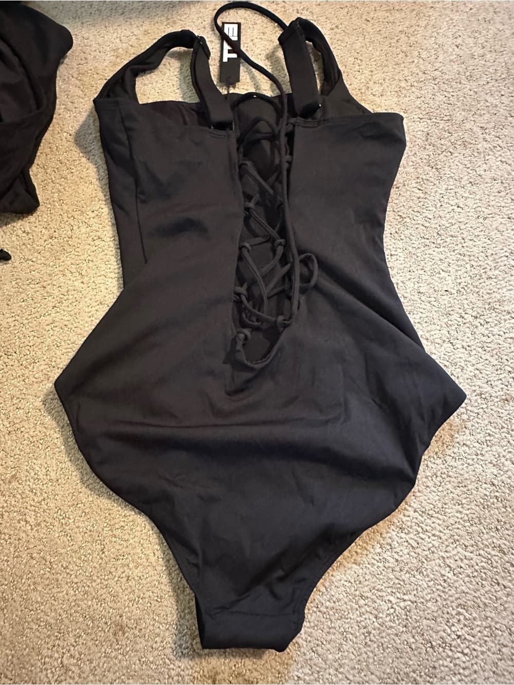 NWT TA3 Squarey large one piece swimsuit black large regular - Thumbnail 2
