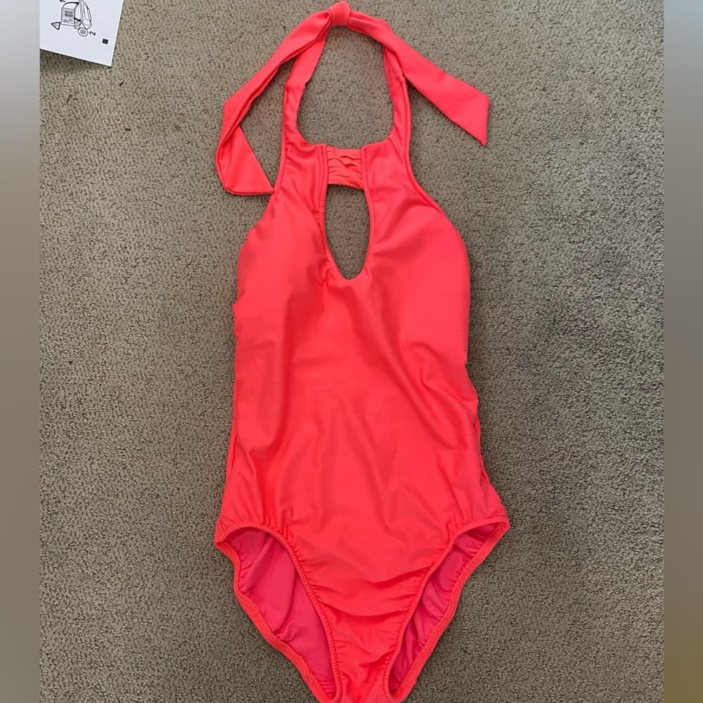 Seafolly Goddess Keyhole Maillot swimsuit chili red Revolve 6 - Thumbnail 2