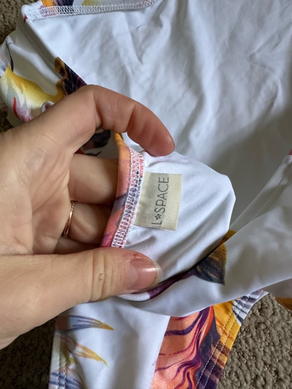 NWOT L*Space Monaco sunset palm one piece swimsuit - Thumbnail 3