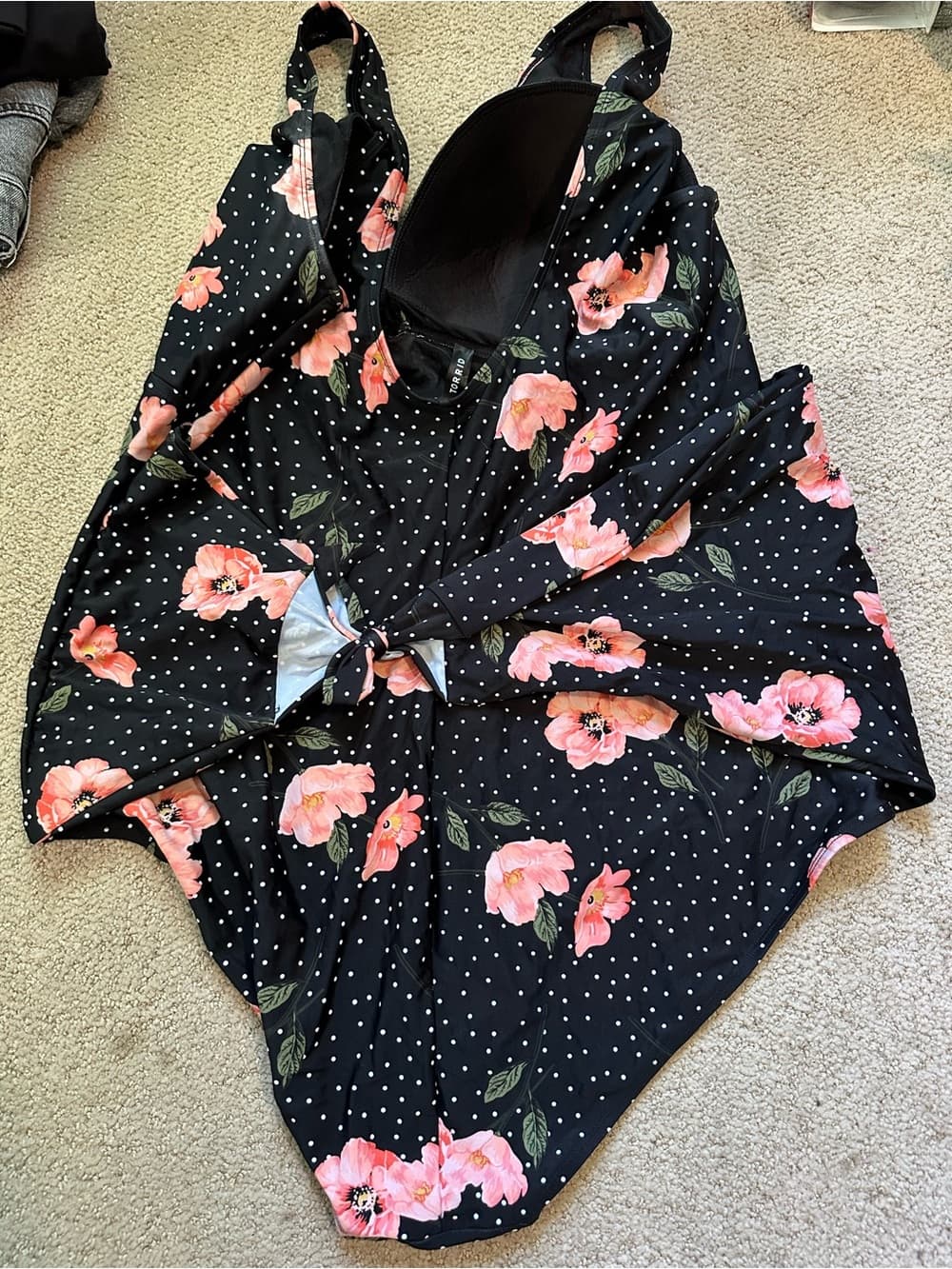 Torrid floral tie front one piece swimsuit - Thumbnail 2
