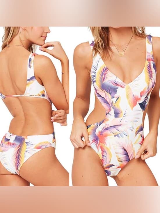 NWOT L*Space Monaco sunset palm one piece swimsuit - Thumbnail 5