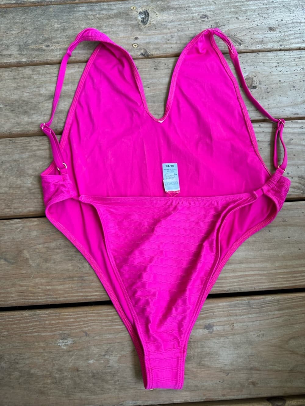 NWOT L*Space Alyssa Bitsy cut one piece swimsuit hot pink - Thumbnail 2