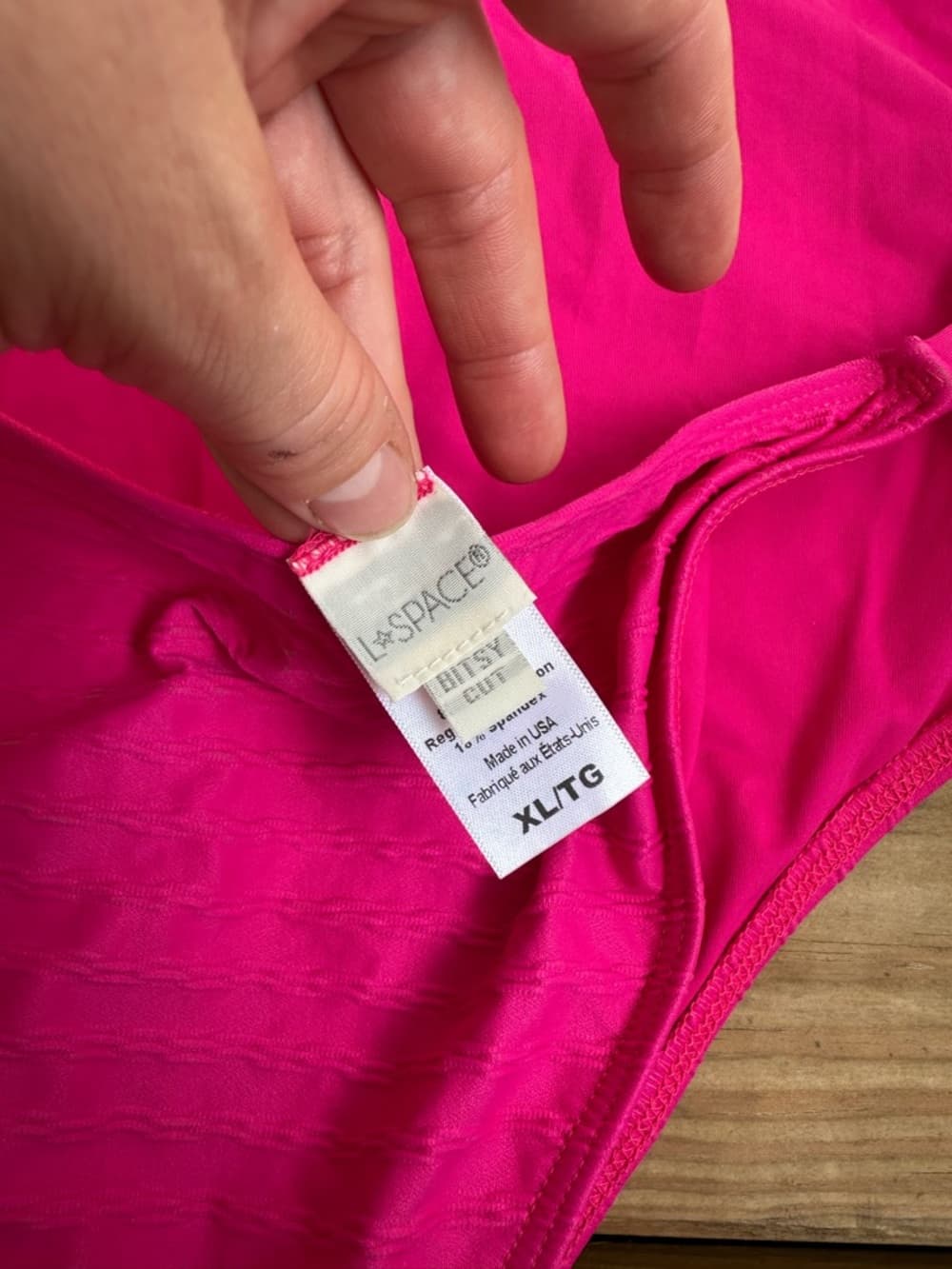 NWOT L*Space Alyssa Bitsy cut one piece swimsuit hot pink - Thumbnail 3