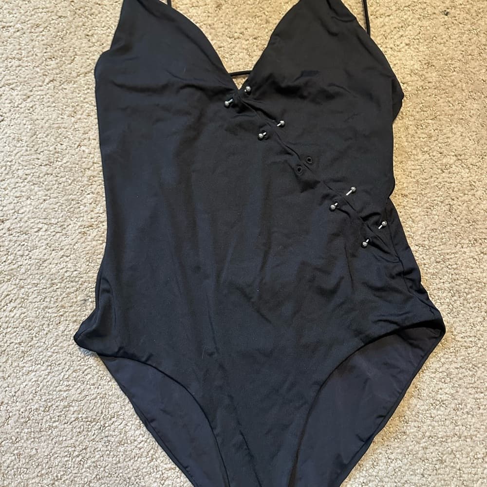Onia studded one piece swimsuit black silver - Thumbnail 2