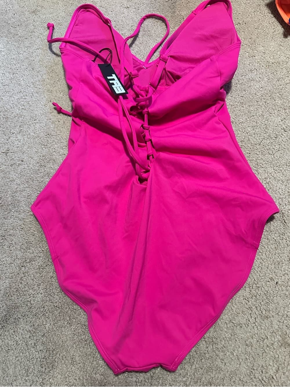 NWT TA3 Plungey one piece swimsuit pink extra large short - Thumbnail 2