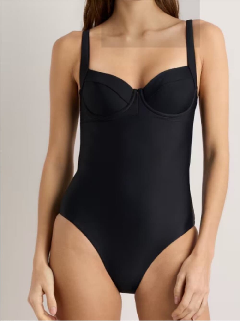 NWT Quince Italian underwire one piece swimsuit black - Thumbnail 6