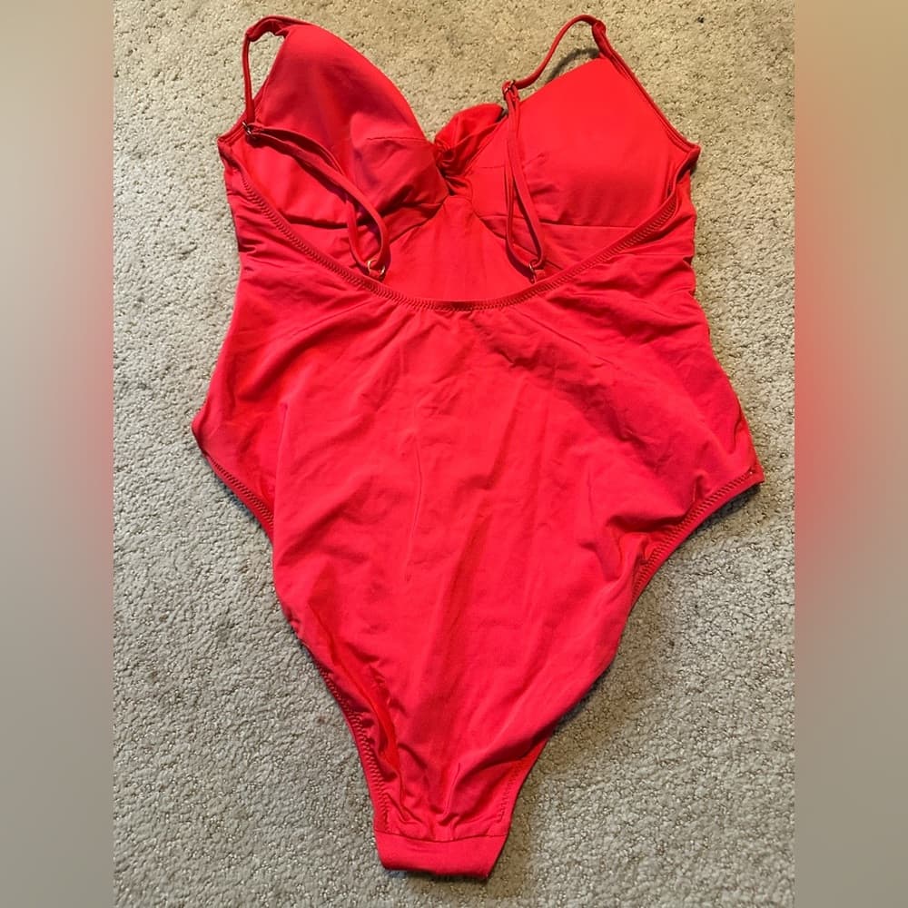 Trina Turk Getaway high leg one piece swimsuit red - Thumbnail 2