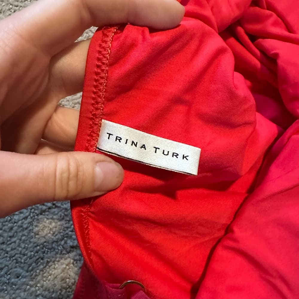 Trina Turk Getaway high leg one piece swimsuit red - Thumbnail 3