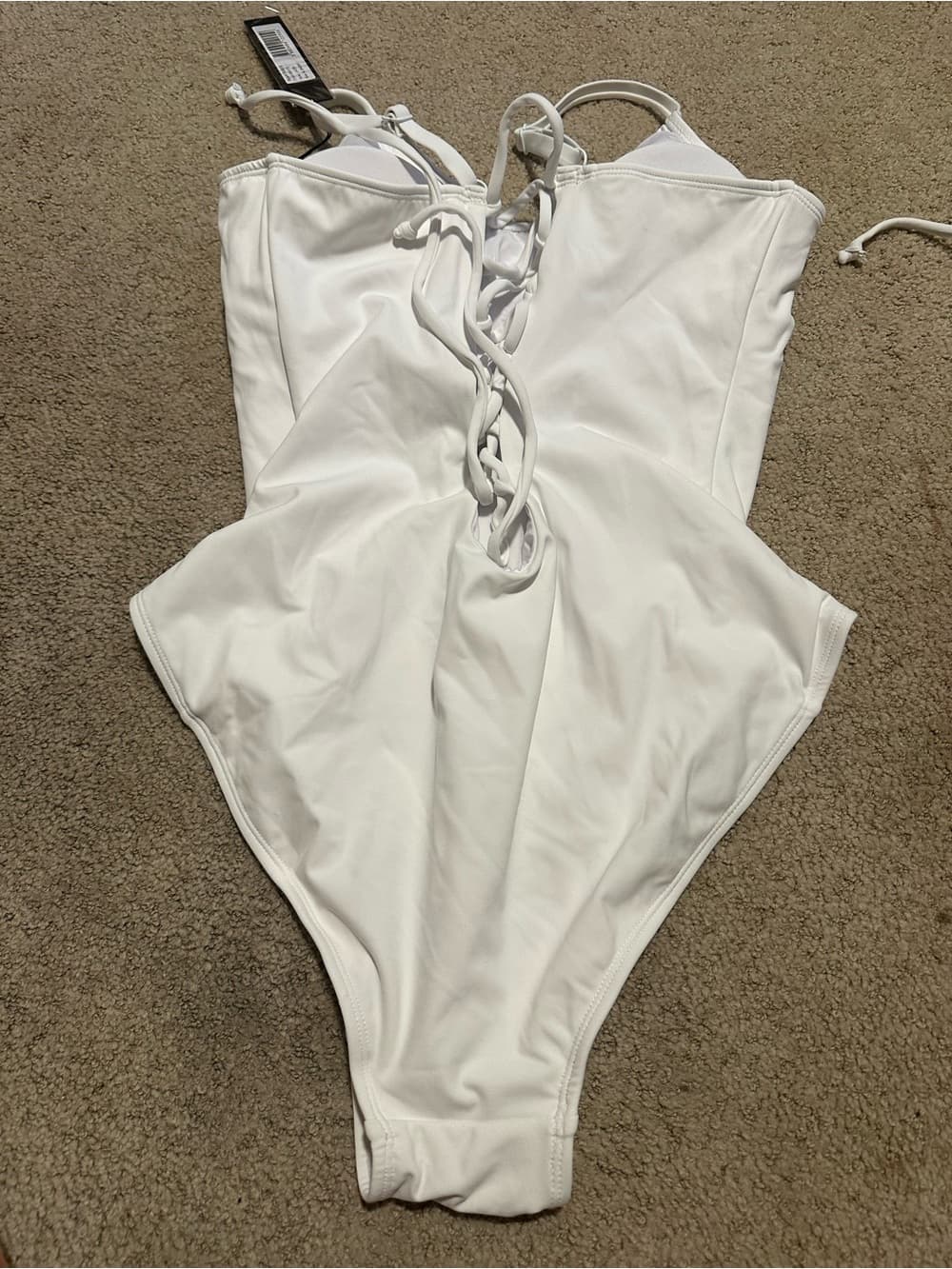NWT TA3 Lacey one piece swimsuit extra large short white - Thumbnail 2