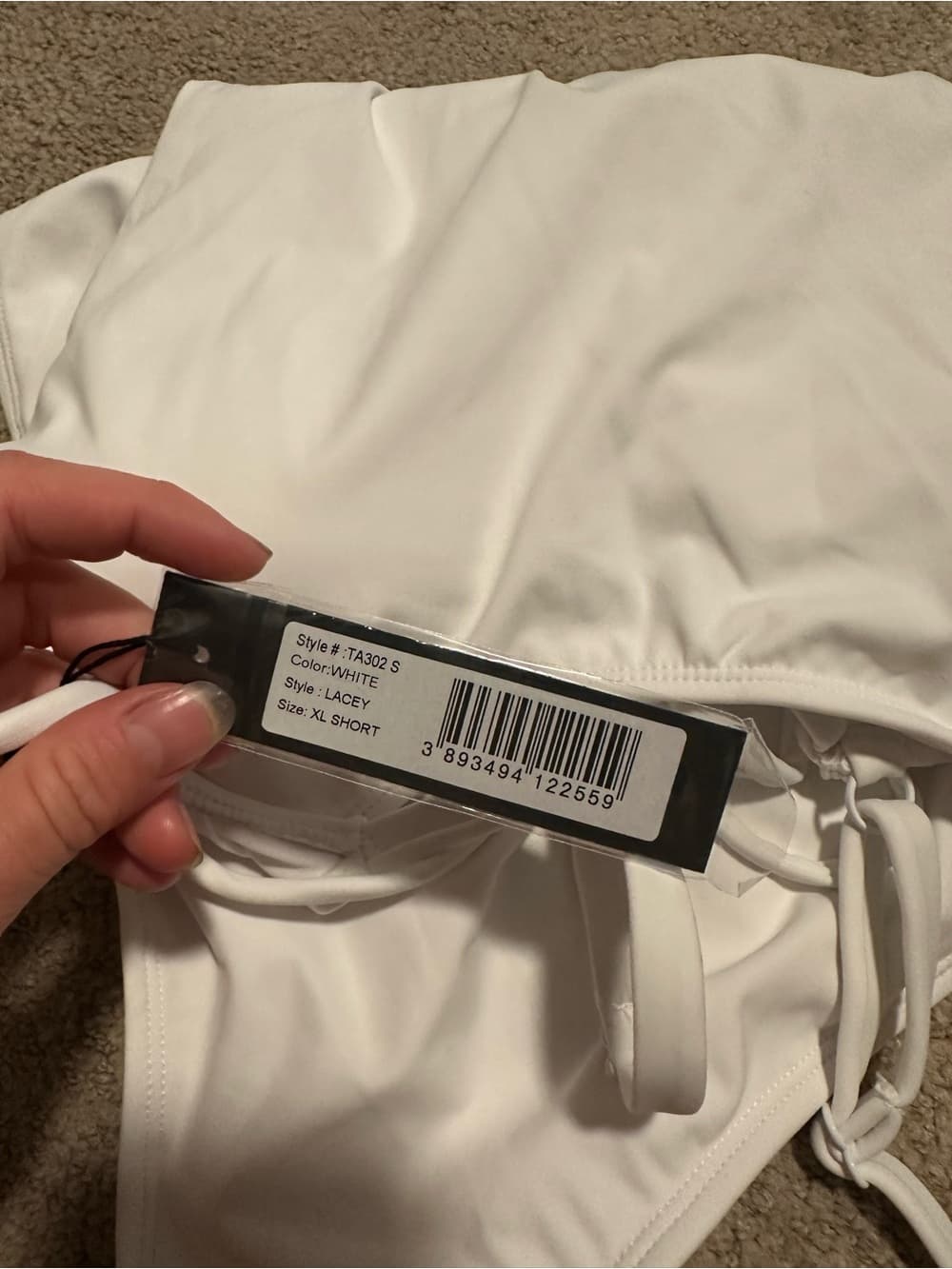 NWT TA3 Lacey one piece swimsuit extra large short white - Thumbnail 3