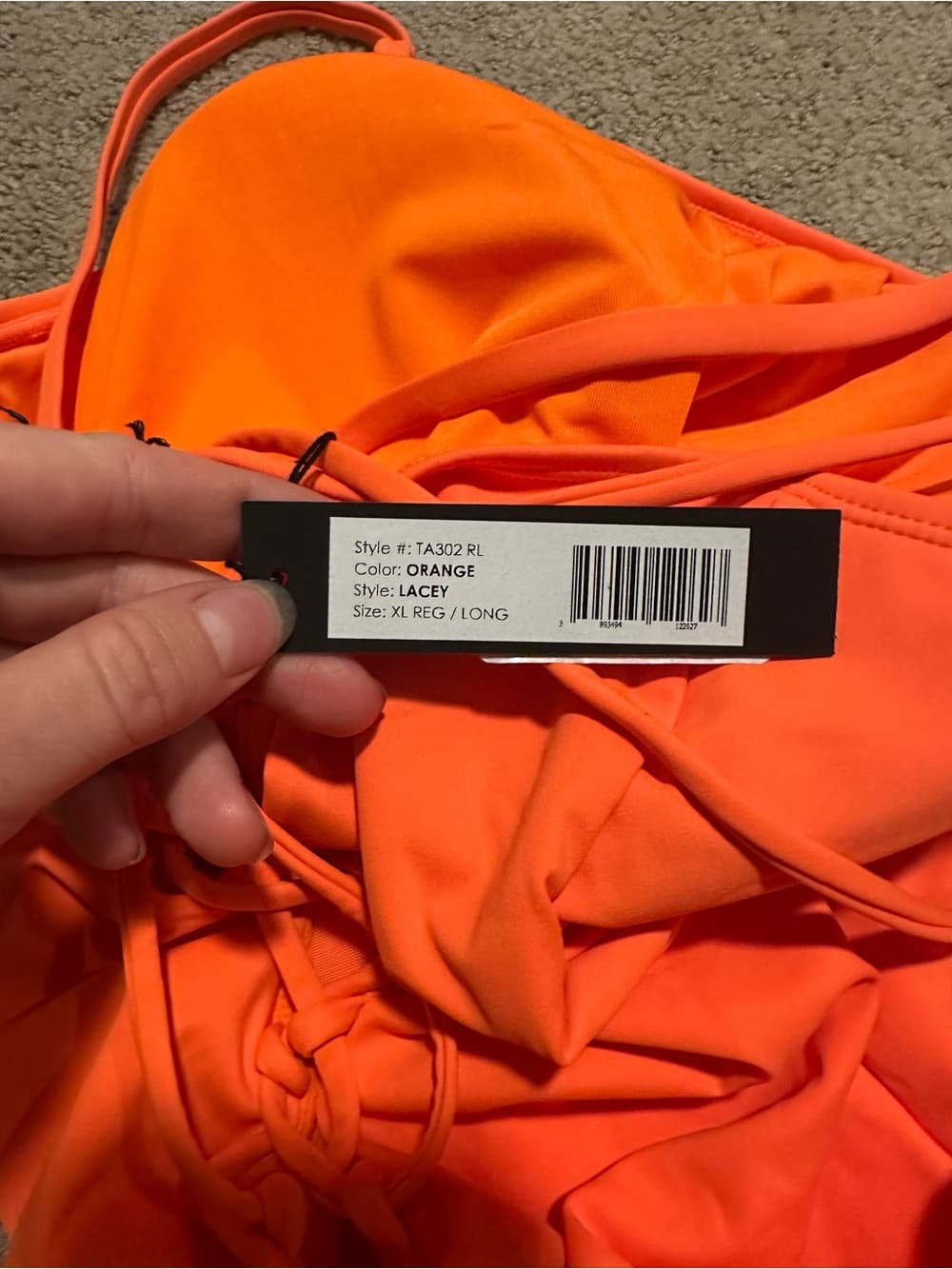 NWT TA3 Lacey one piece swimsuit orange extra large regular - Thumbnail 3