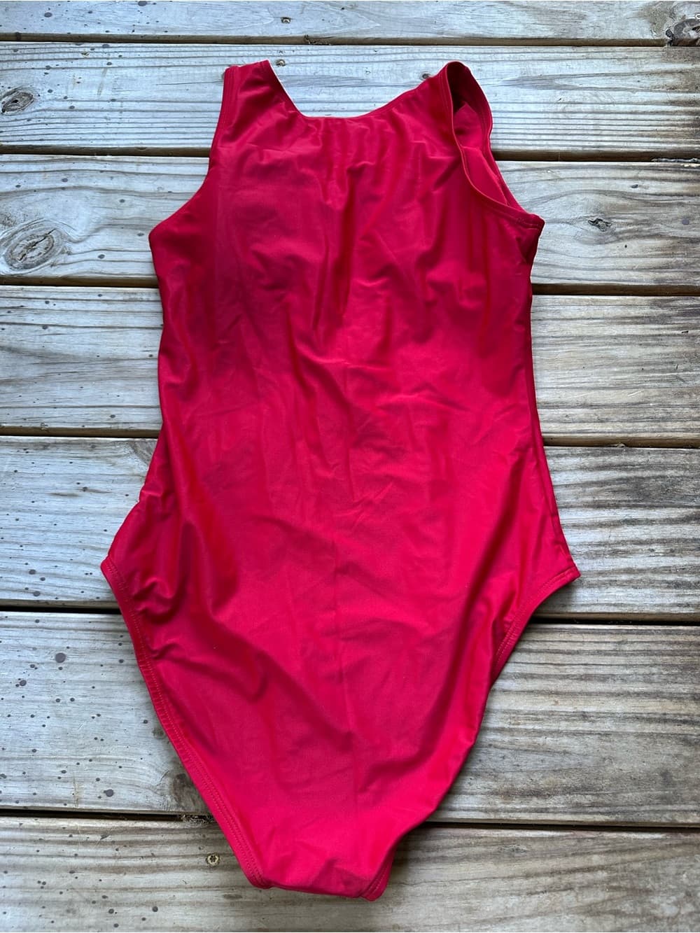 NWT Quince Italian Zip Front one piece swimsuit cherry - Thumbnail 3