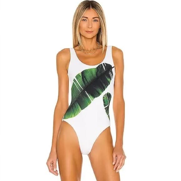 Onia Kelly Banana leaf one piece swimsuit medium - Thumbnail 5