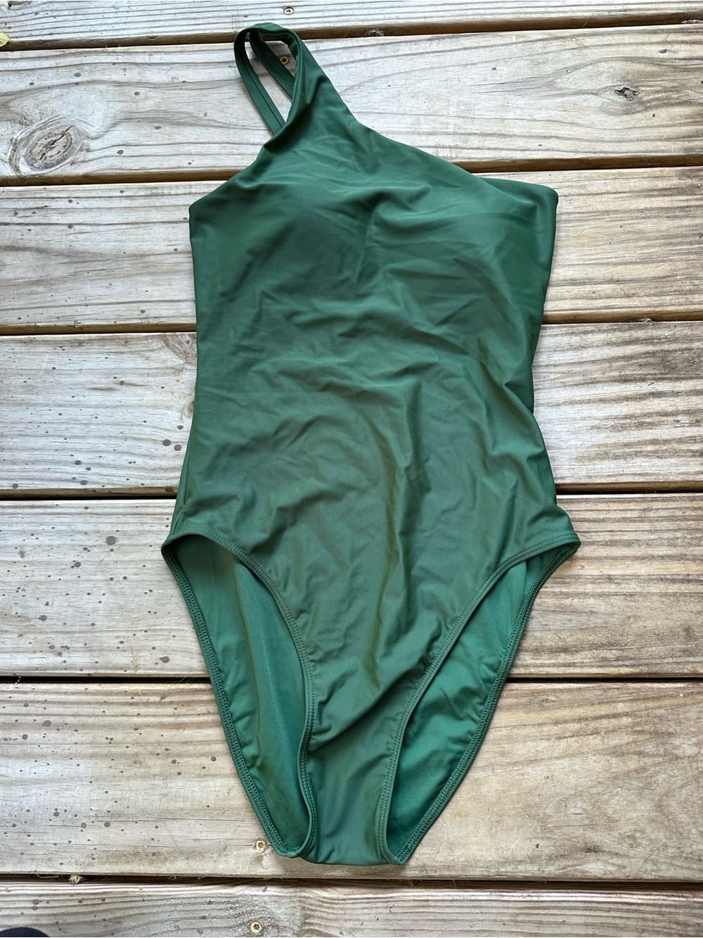 NWOT Quince Italian one shoulder swimsuit palm extra small - Thumbnail 3