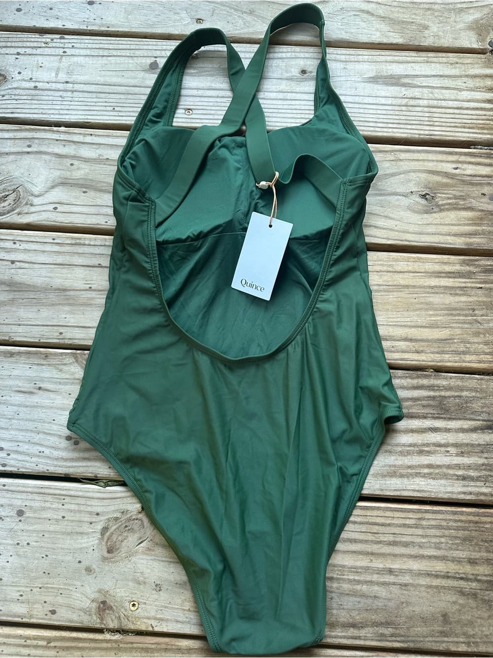 NWT Quince Cross back one piece swimsuit palm extra large - Thumbnail 4