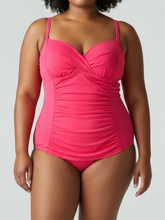 Torrid ruched one piece swimsuit pink - Thumbnail 6