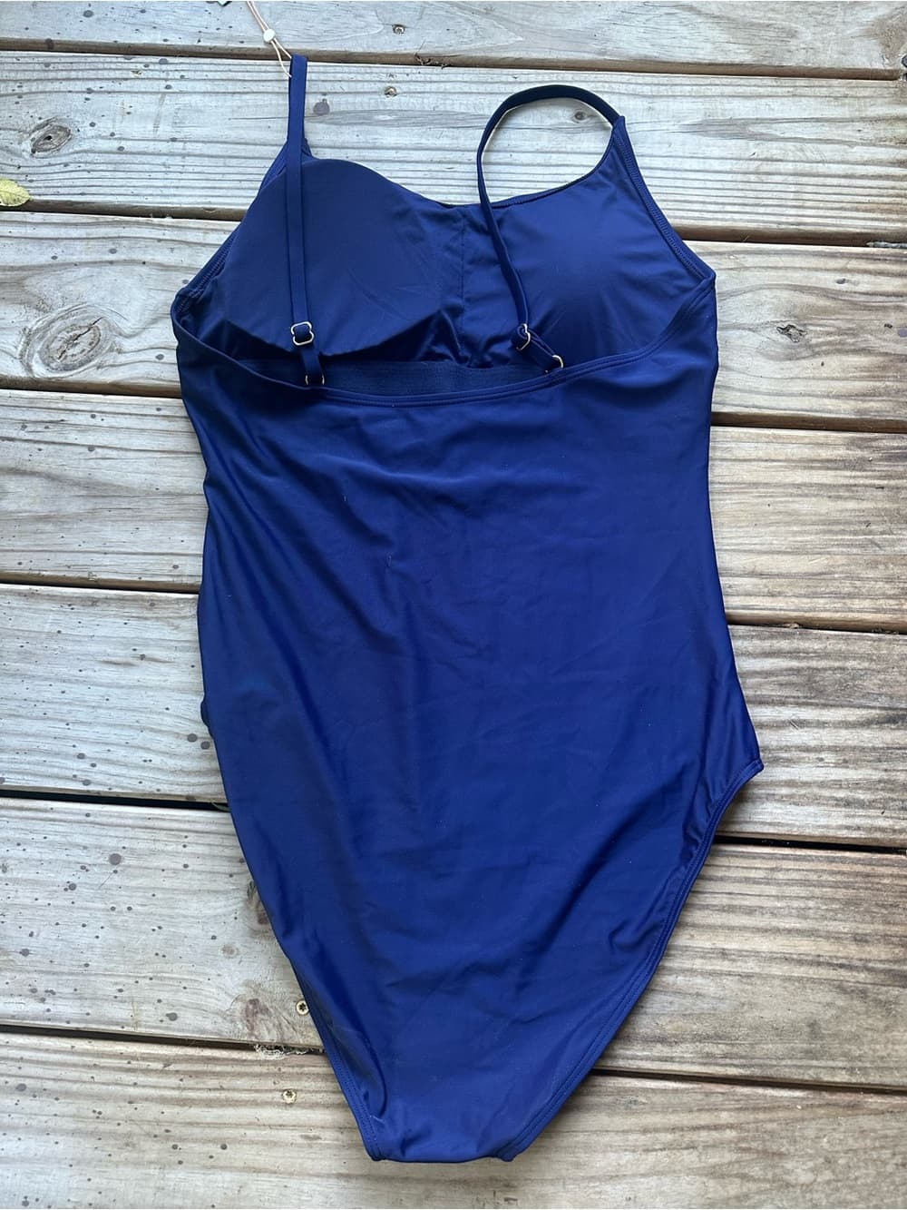 NWT Quince Cami one piece swimsuit deep navy extra large - Thumbnail 3