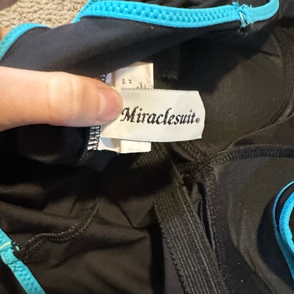 Miraclesuit one piece swimsuit black blue - Thumbnail 3