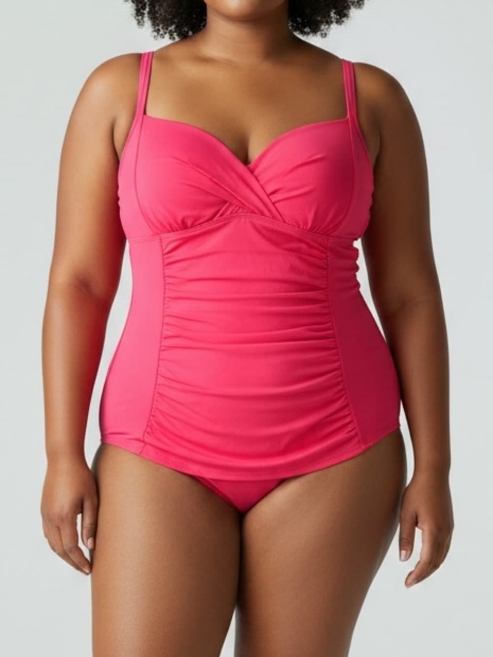 Torrid ruched one piece swimsuit pink - Thumbnail 5