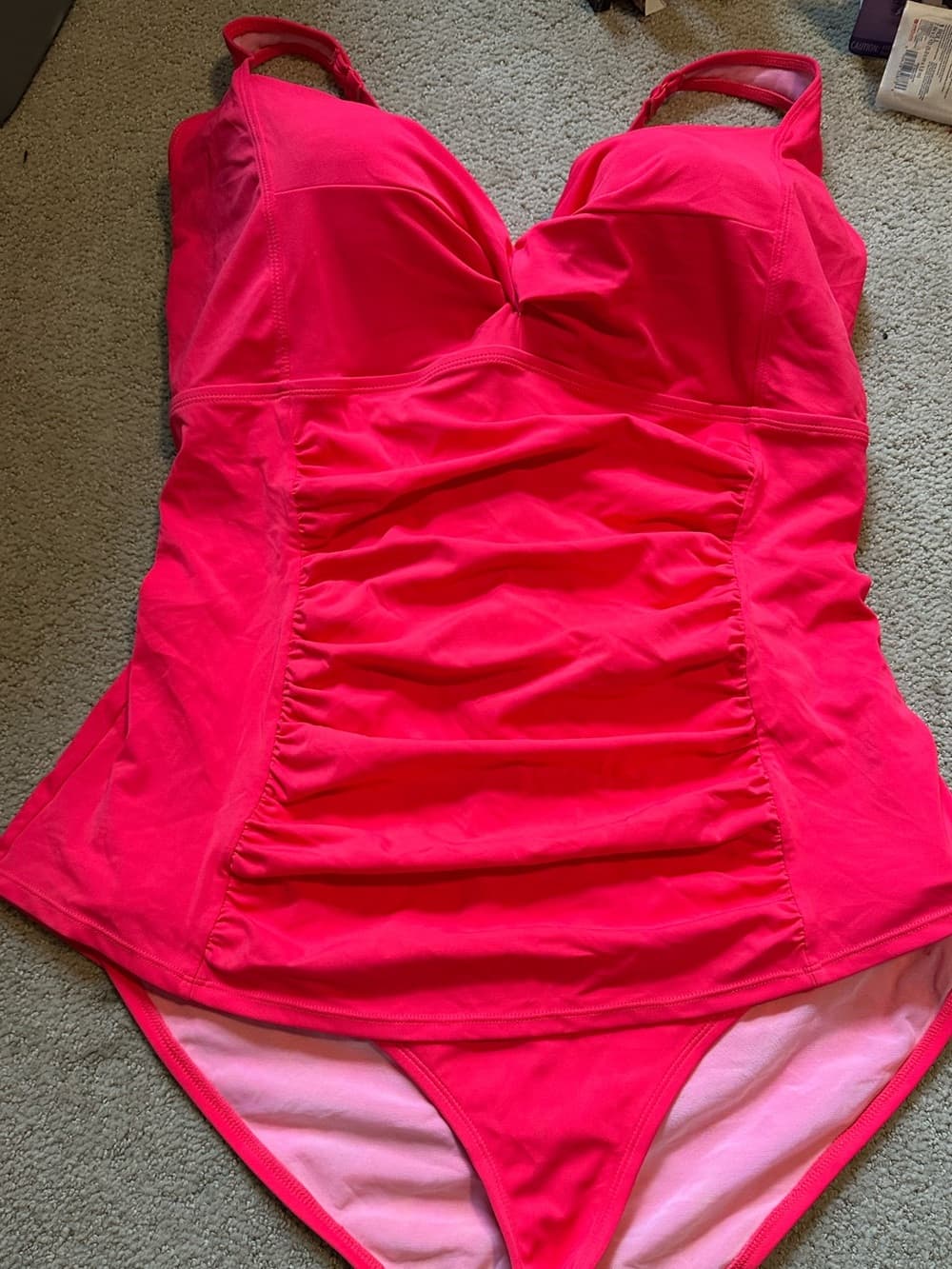 Torrid ruched one piece swimsuit pink - Thumbnail 2