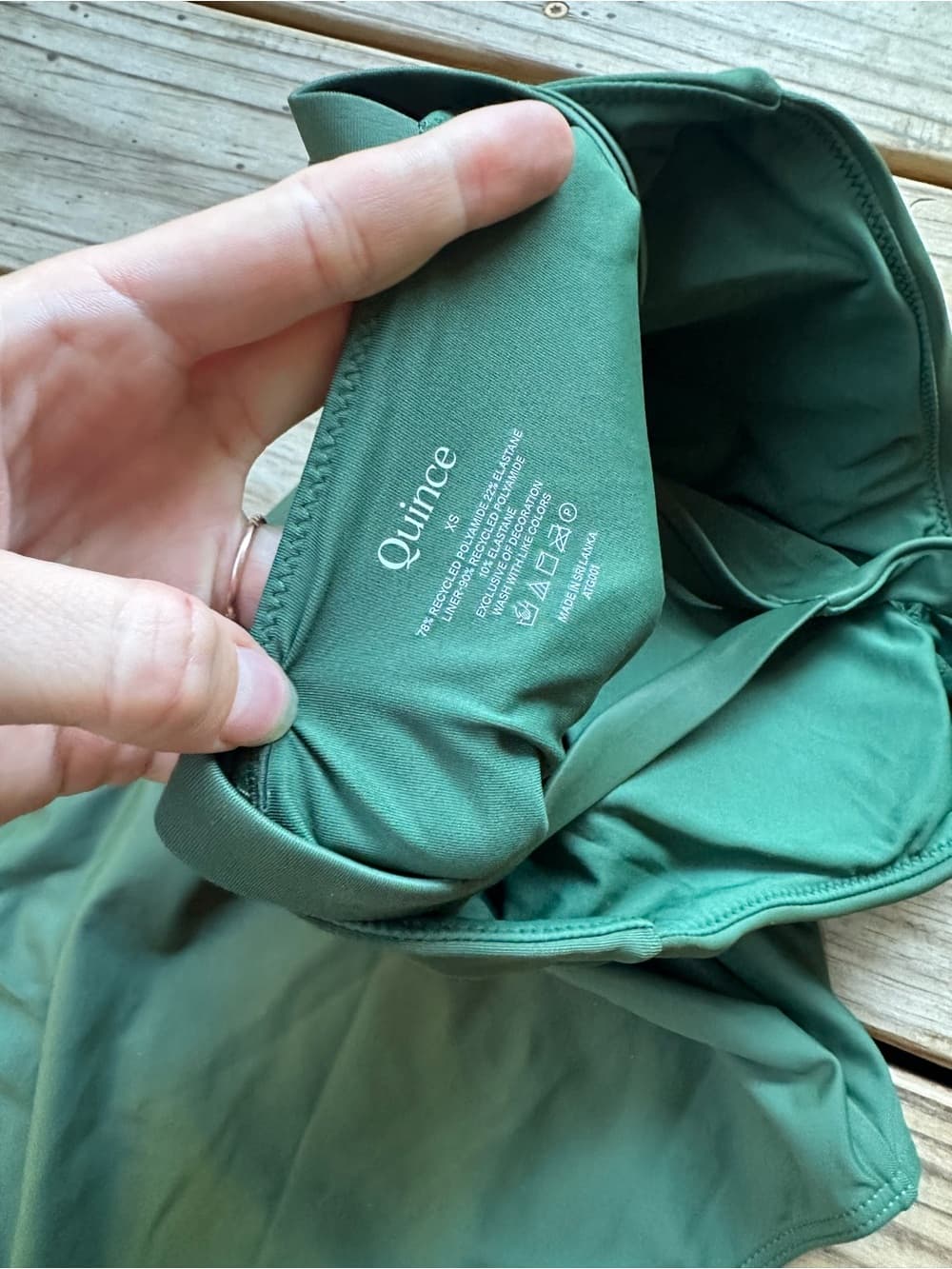 NWOT Quince Italian one shoulder swimsuit palm extra small - Thumbnail 2