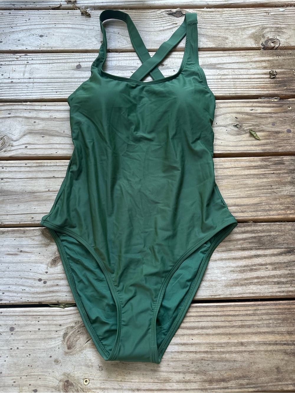 NWT Quince Cross back one piece swimsuit palm extra mediun - Thumbnail 2