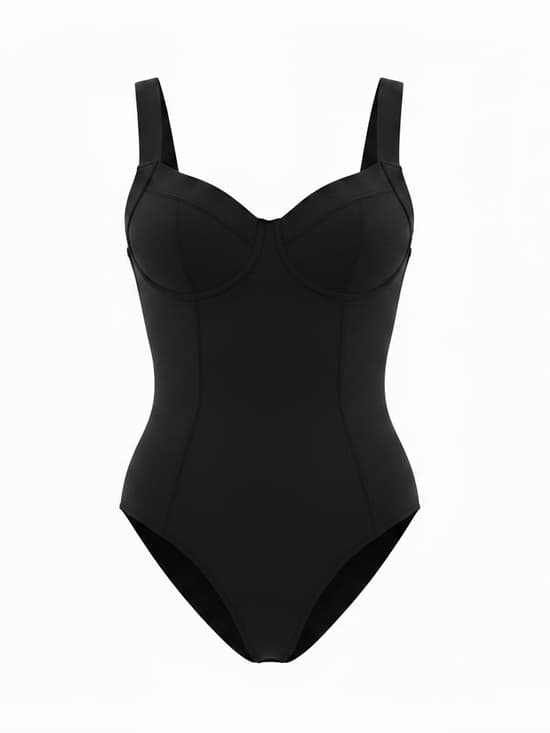 NWT TA3 Lifty Hi Cut one piece swimsuit black medium short F/G cup - Thumbnail 5