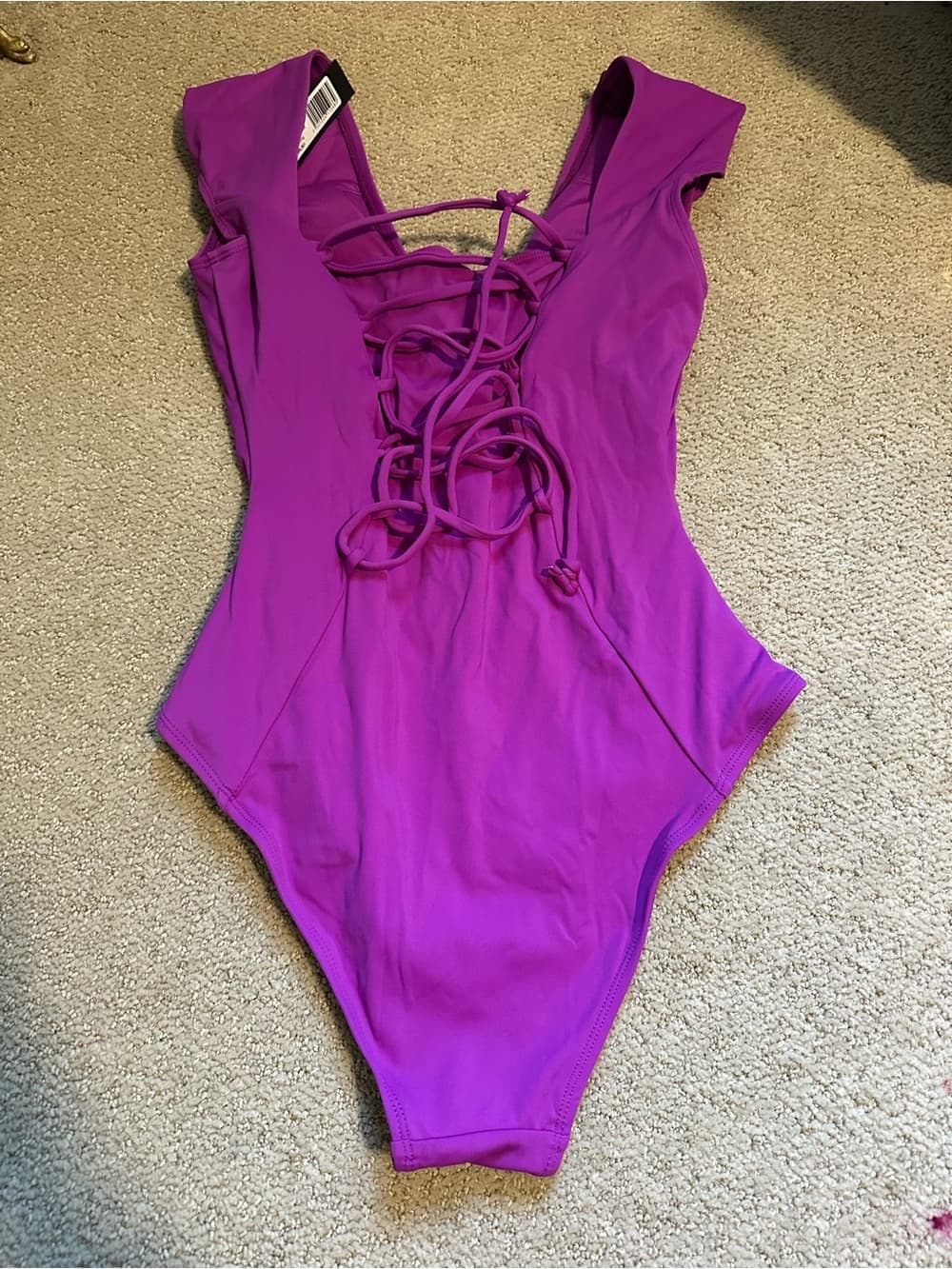 NWT TA3 Plungey Muscle one piece swimsuit Orchid small - Thumbnail 3