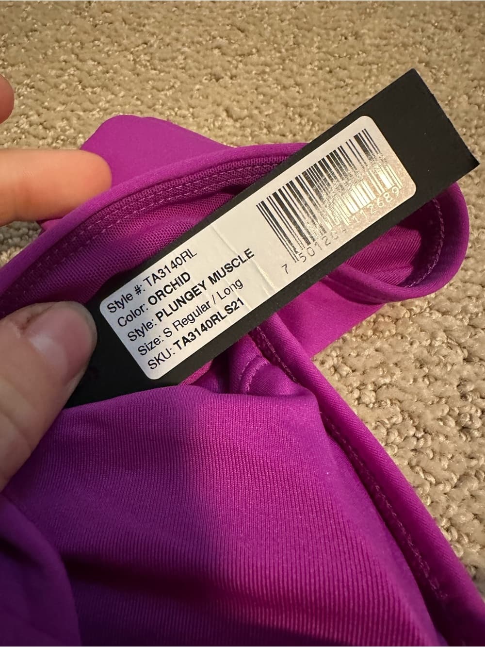 NWT TA3 Plungey Muscle one piece swimsuit Orchid small - Thumbnail 4