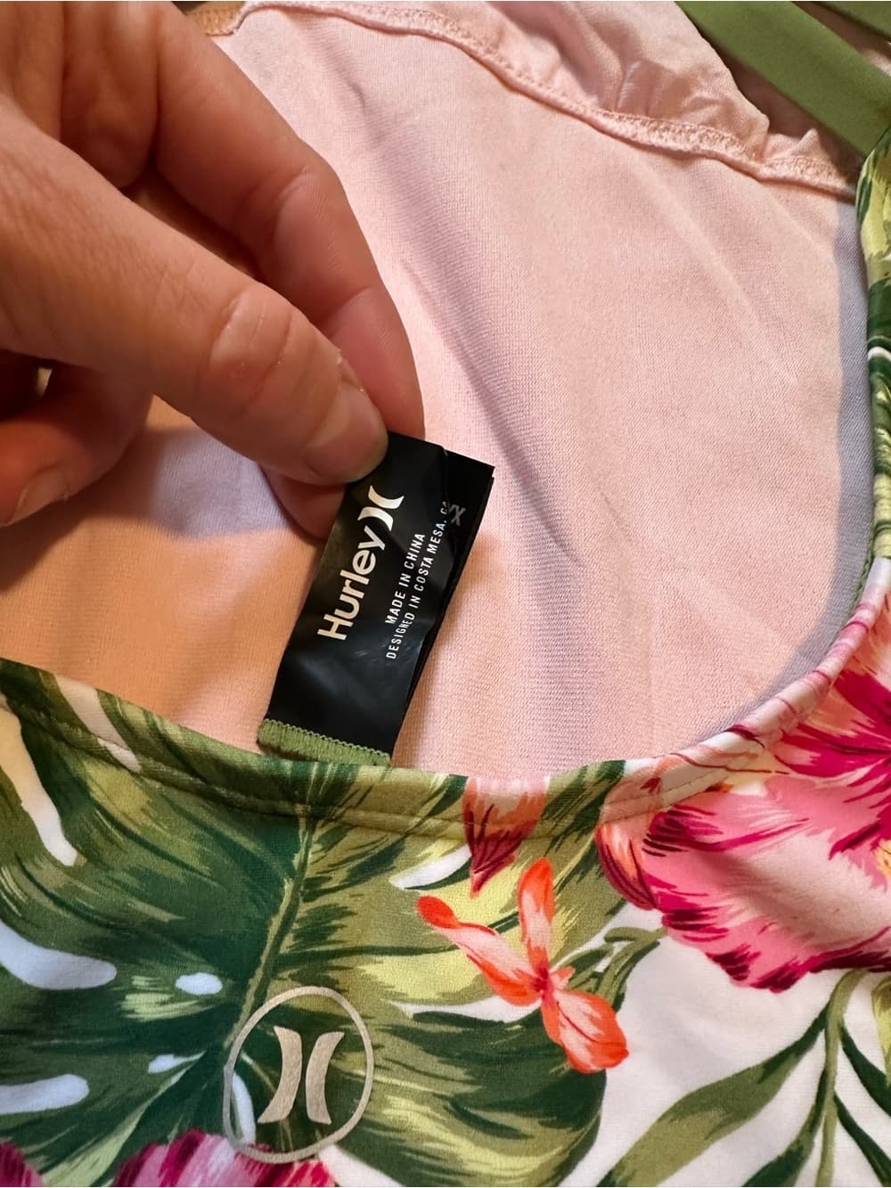 Hurley tropical one piece swimsuit bayshore pink - Thumbnail 4