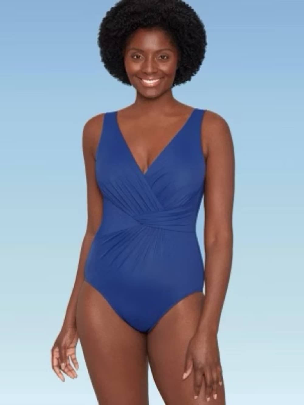 Dreamsuit wrap front swimsuit blue 14 - Thumbnail 5
