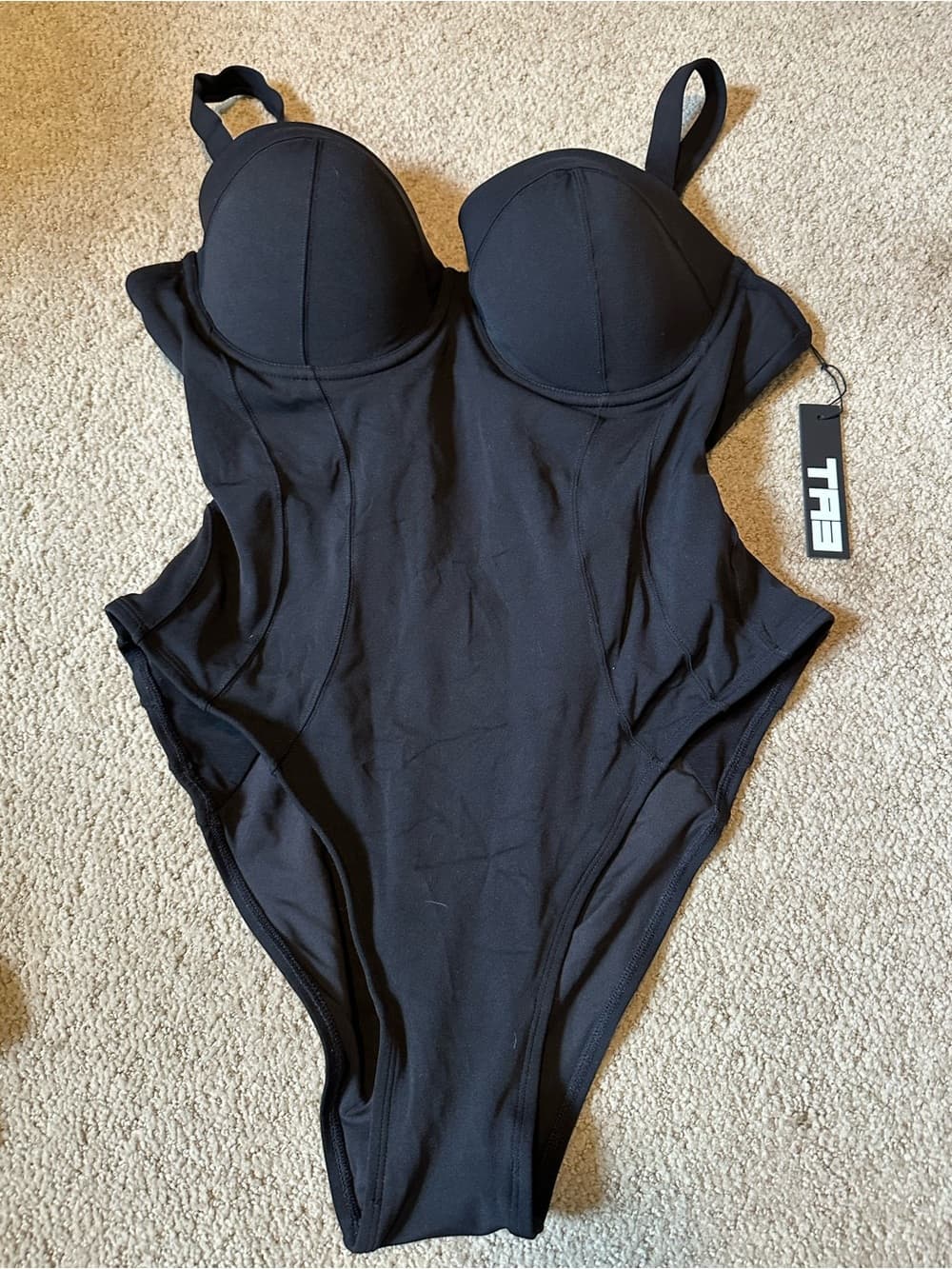NWT TA3 Lushy Hi Cut black extra large black d/dd cup