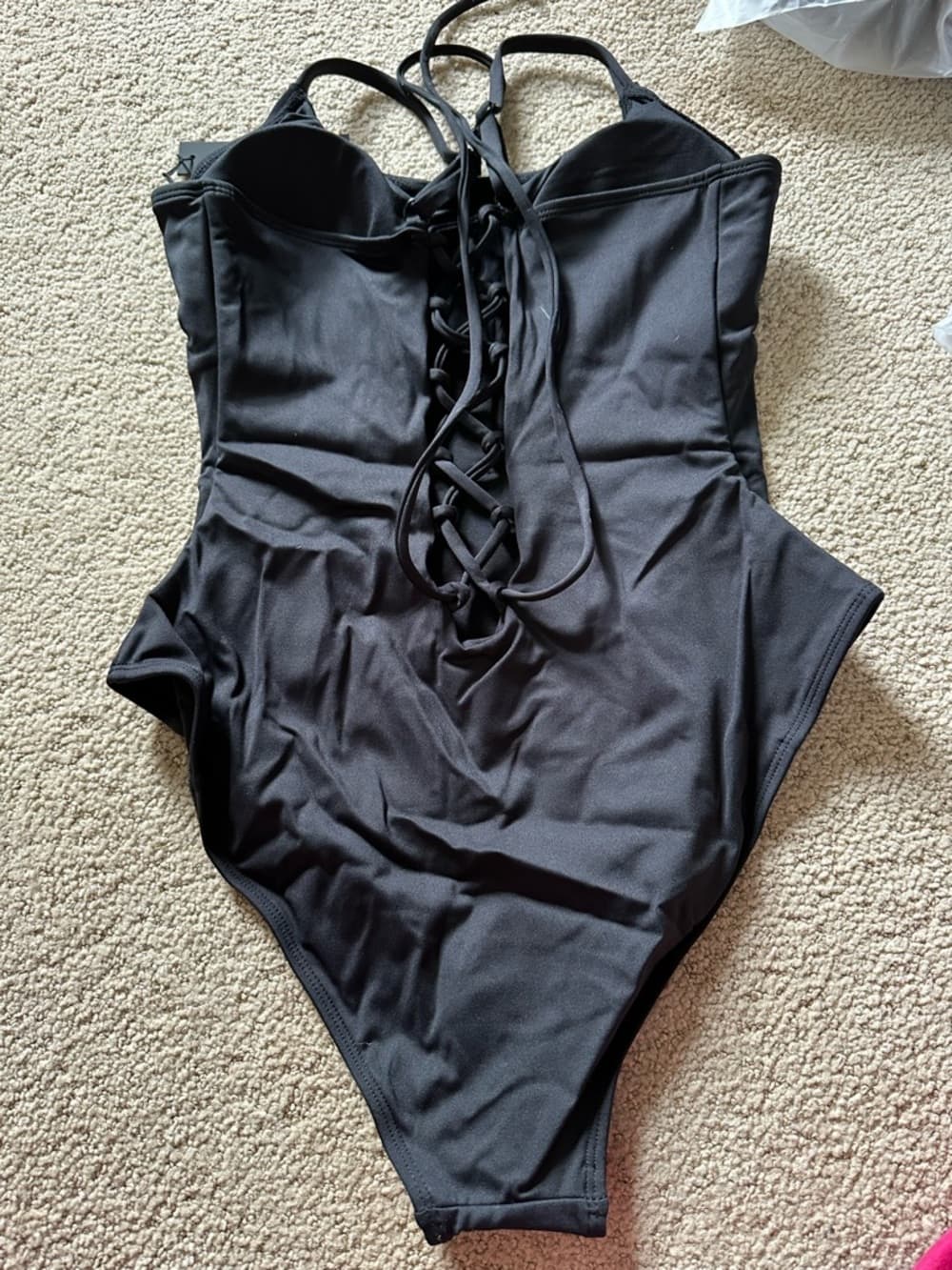 NWT TA3 Lacey one piece swimsuit black large short - Thumbnail 5