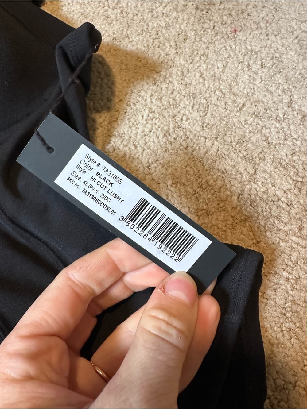 NWT TA3 Lushy Hi Cut black extra large black d/dd cup - Thumbnail 2
