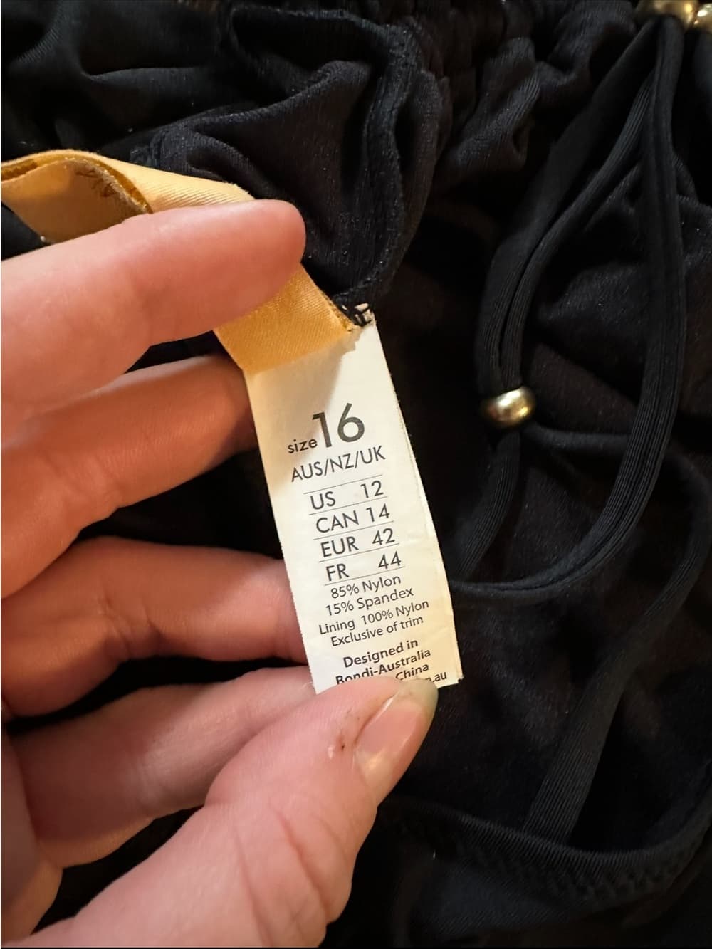 Bond-Eye Australia One Piece plunge strappy back swimsuit black gold 12 - Thumbnail 4