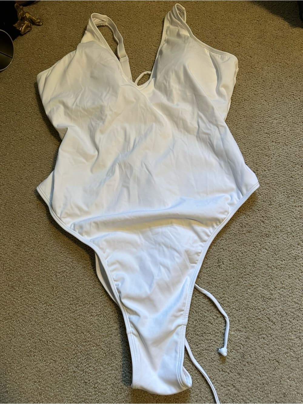 NWT TA3 Plungey Hi Cut white one piece swimsuit 3x extra long