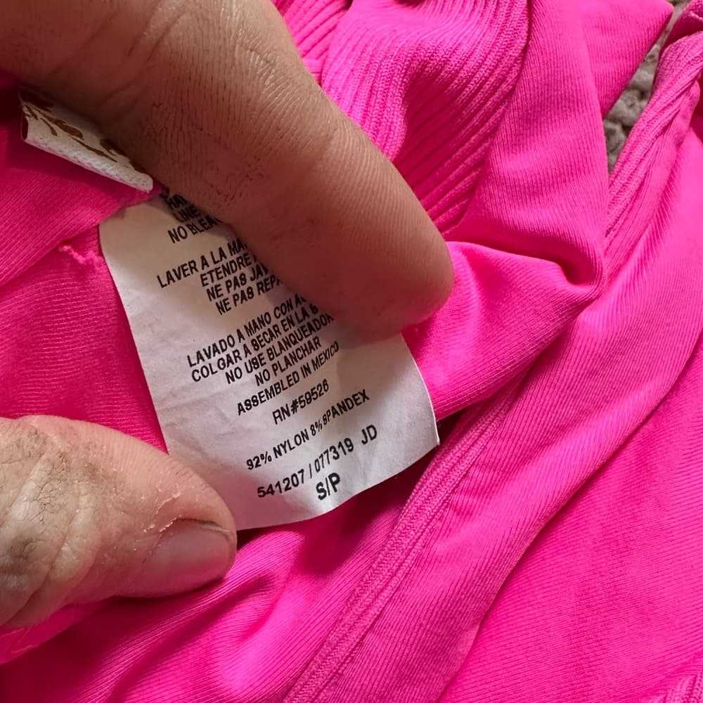 Becca Fine Line plunge one piece swimsuit hot pink - Thumbnail 4