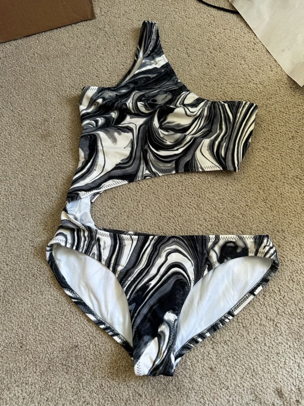 Norma Kamali one shoulder cut out swimsuit