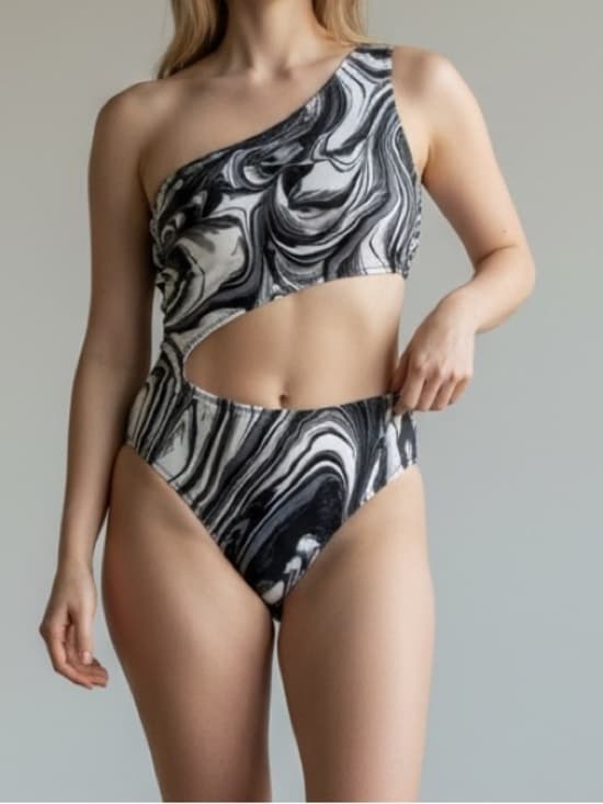 Norma Kamali one shoulder cut out swimsuit - Thumbnail 5