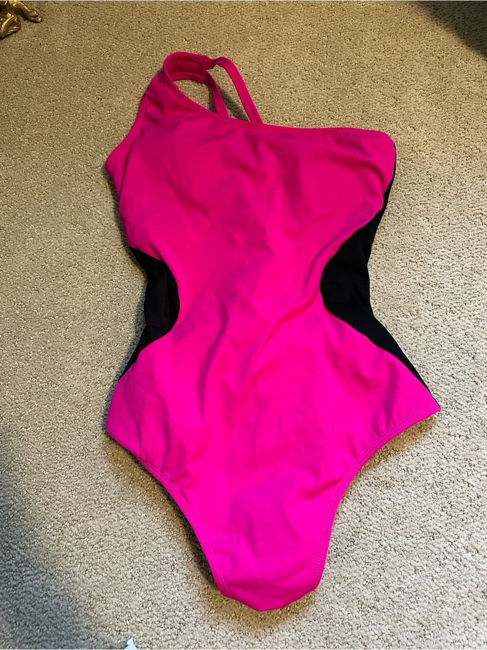 NWT TA3 One Sidey contour swimsuit Pink Black large short - Thumbnail 2
