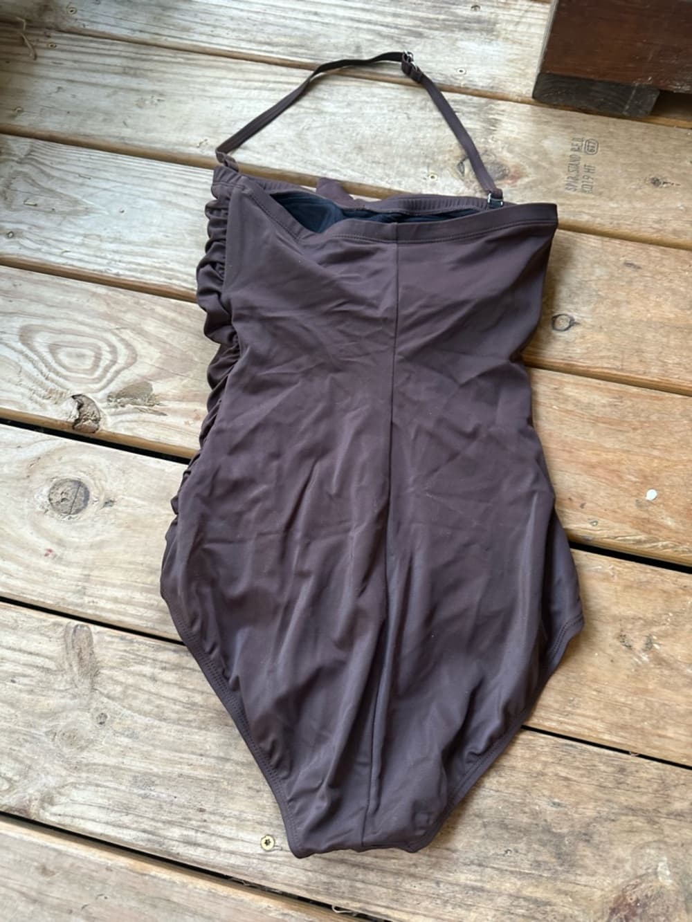 Jantzen Classic one piece ruffle front swimsuit brown - Thumbnail 2